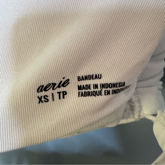 Aerie Ruched Bandeau Bikini Top in Lace Blue. NWT. Size XS - Picture 5 of 15